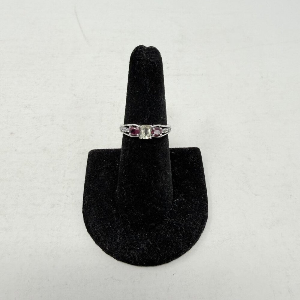 Shop LC Turkizite/Orissa Rhodolite Garnet/Cambodian Zircon Size 7 Ring‎ 5289
